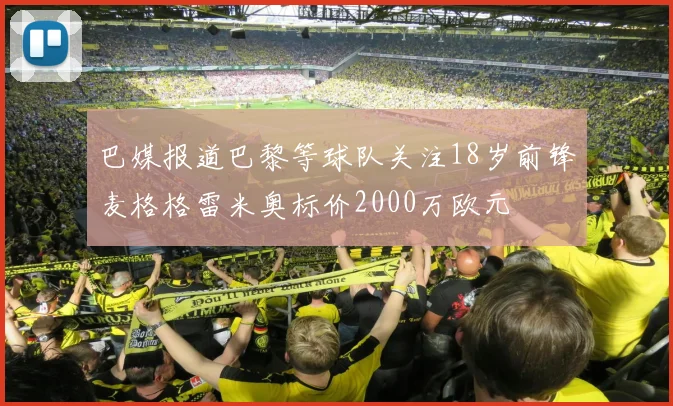 巴媒报道巴黎等球队关注18岁前锋麦格格雷米奥标价2000万欧元